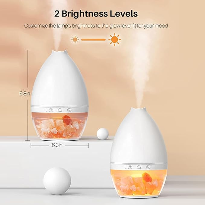 Robust Himalayan Salt Essential Oil Diffuser, Aroma Oil Diffuser, 220 ML Capacity, Adjustable Diffuser and Brightness Levels