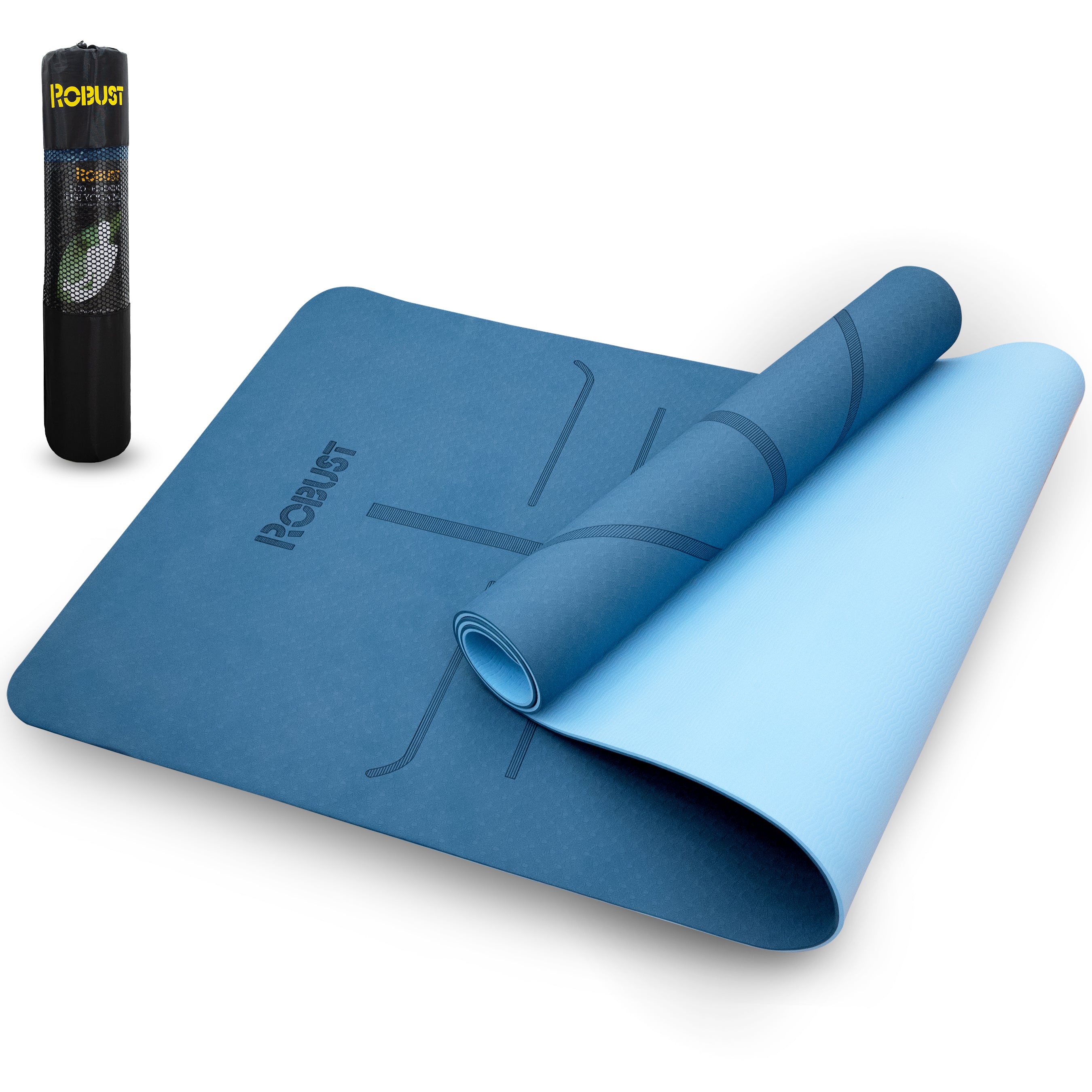 Enhanced Grip & Comfort: Robust TPE Yoga Mat, Double Layered, Eco-Friendly Surface (83cm x 61cm), SGS Certified, Ideal for Home/Gym