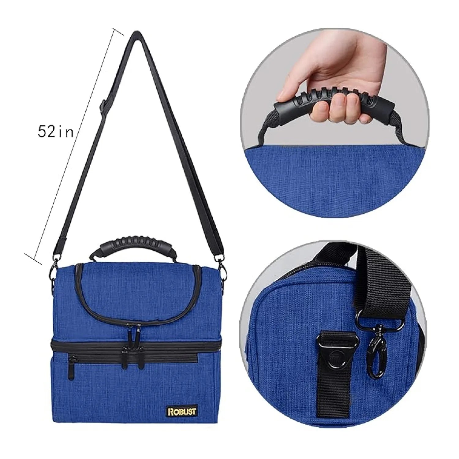 Robust Insulated Leakproof Lunch Bag with Shoulder Strap