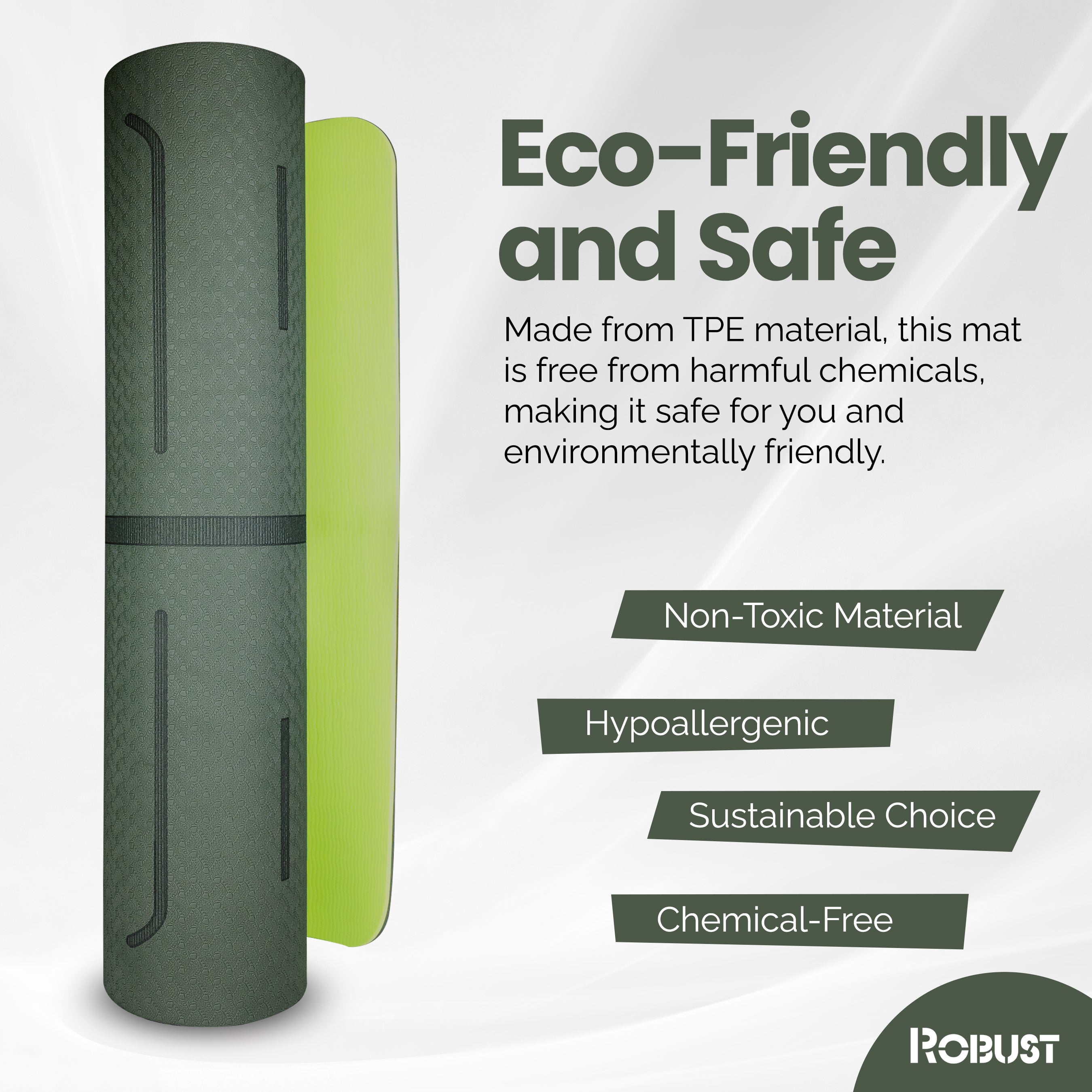 Enhanced Grip & Comfort: Robust TPE Yoga Mat, Double Layered, Eco-Friendly Surface (83cm x 61cm), SGS Certified, Ideal for Home/Gym